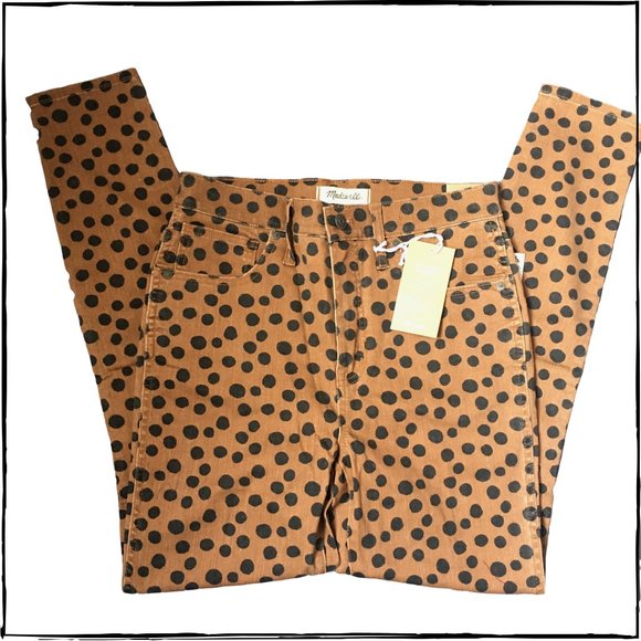 MADEWELL 10" HIGH RISE LEOPARD DOT SKINNY JEANS - Picture 5 of 13